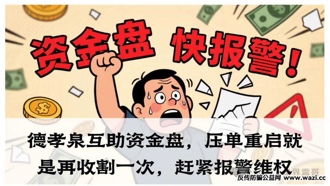 【德孝泉】互助资金盘，压单重启就是再收割一次，赶紧报警维权！