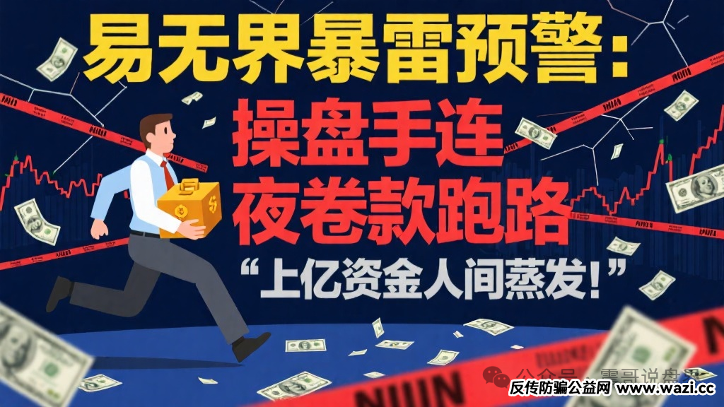 暴雷预警【易无界】操盘手连夜卷款跑路 上亿资金人间蒸发!