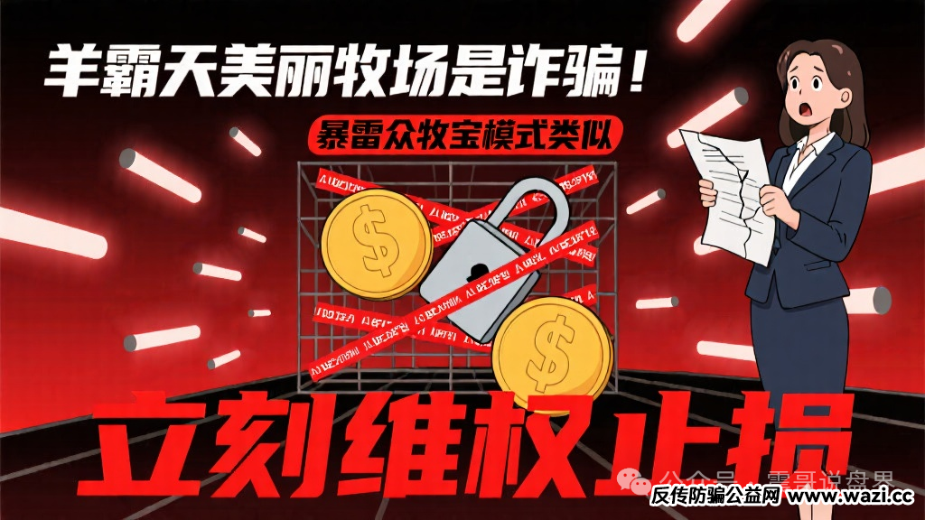 【羊霸天美丽牧场】是诈骗,和暴雷的众牧宝模式类似,立刻维权止损