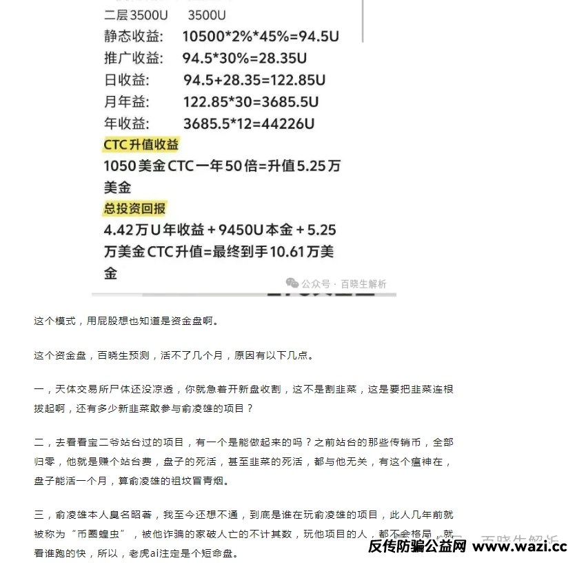 【天体交易所】CTC暴跌90%,【老虎ai】崩盘,俞凌雄再次诈骗数百万国人!